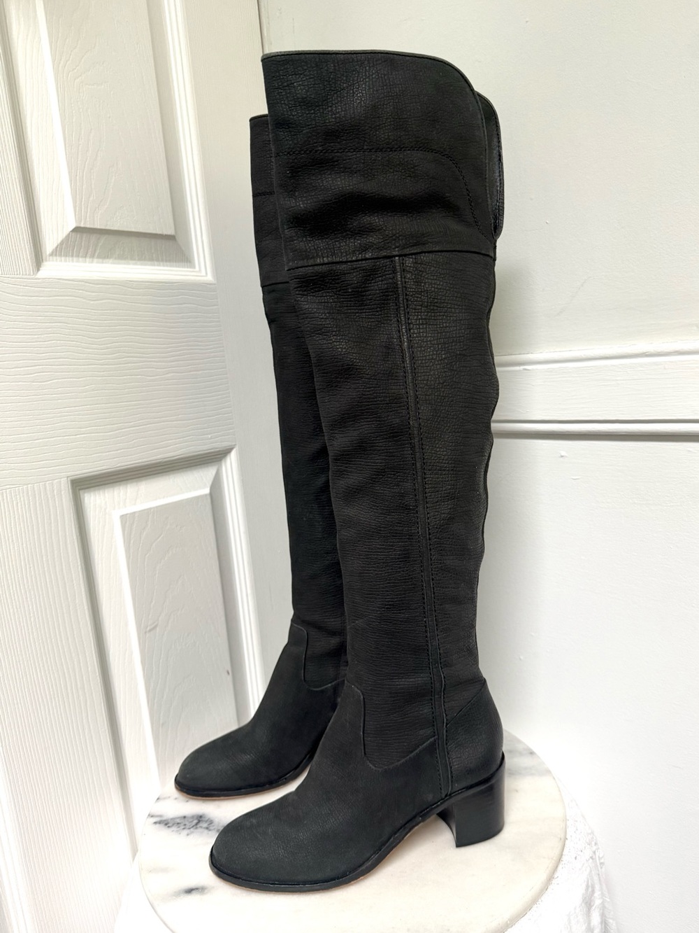 Sam Edelman Joplin Women's Tall Leather Riding Boots - Matte Black